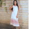 Tribal woven white long dress