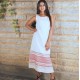 Tribal woven white long dress