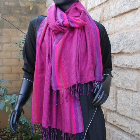 Pin stripe shaded stole - pink