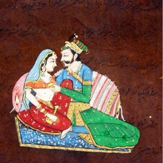 Kishangarh painting on old stamp-paper
