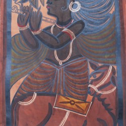Kalighat Painting - Krishna