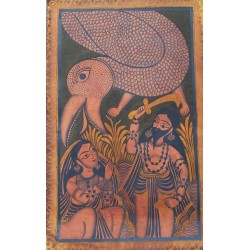 Kalighat Painting - Ravana, Sita and Jatayu