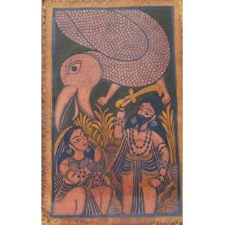 Kalighat Painting - Ravana, Sita and Jatayu