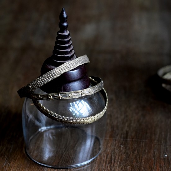 Dhokra Bell Metal Engraved Bangles - Set of 3