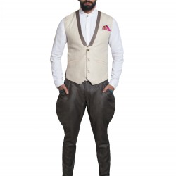 Cream Pure Linen Bundi