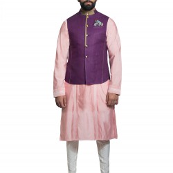 Violet Pure Linen Bundi