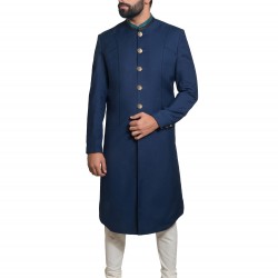 Navy Blue Italian Soft Twill Sherwani