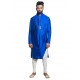 Royal Blue Silk Pleated Kurta