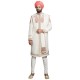 White Matka Linen Zardozi Hand Embroidered Sherwani