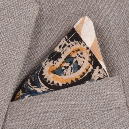 Cotton Block Printed Pocket Square 