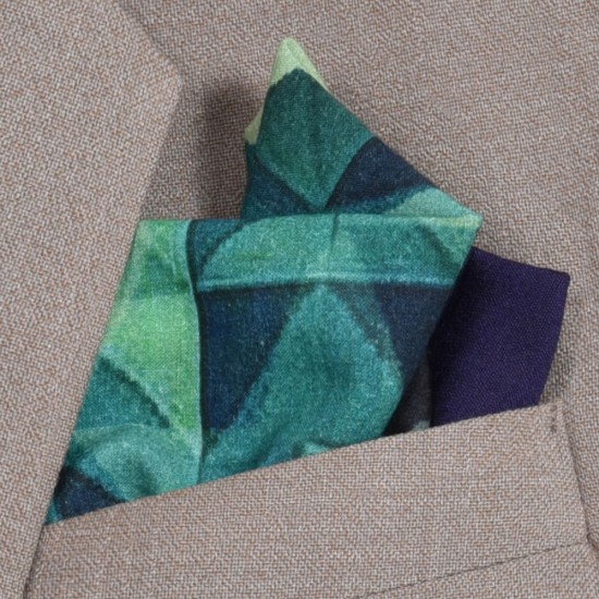 Cotton Geometric Pocket Square 