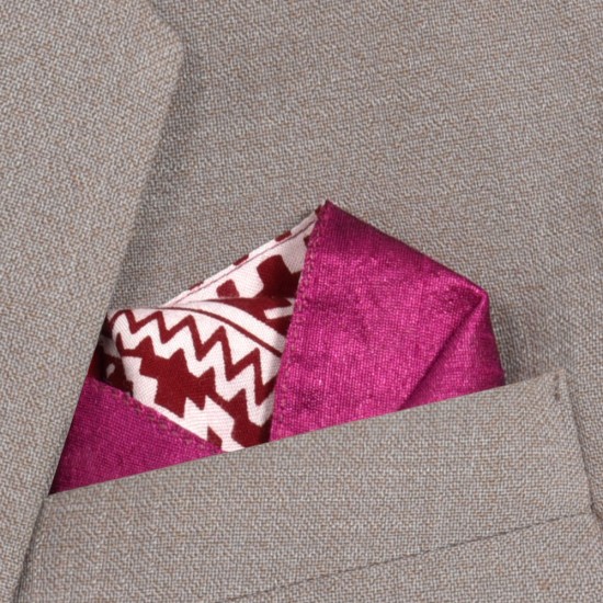 Cotton Silk Aztec Pocket Square 