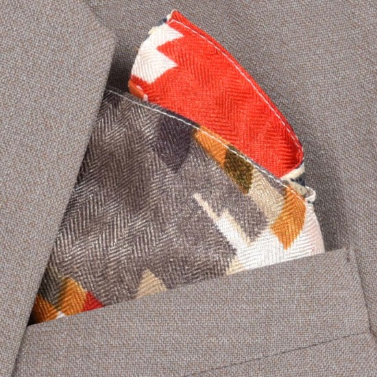 Silk Checkered Pocket Square 