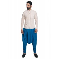 Blue Cotton Stitched Dhoti