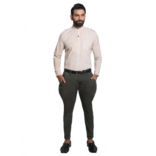 Olive Cotton with Lycra - Jodhpuri Breech Trouser