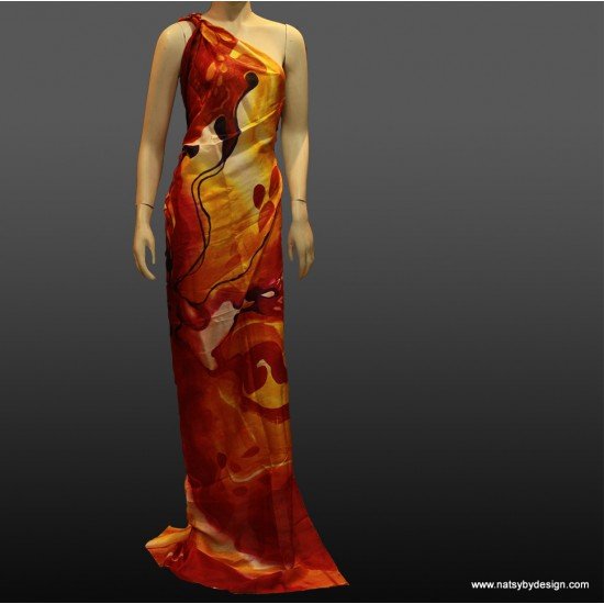 Akemi - Hand-painted dress material