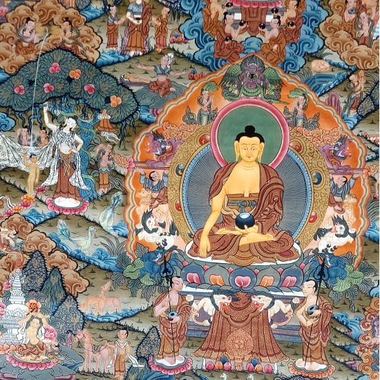 Life of Buddha - Thangka Painting