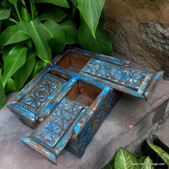 Hand-carved Spice box