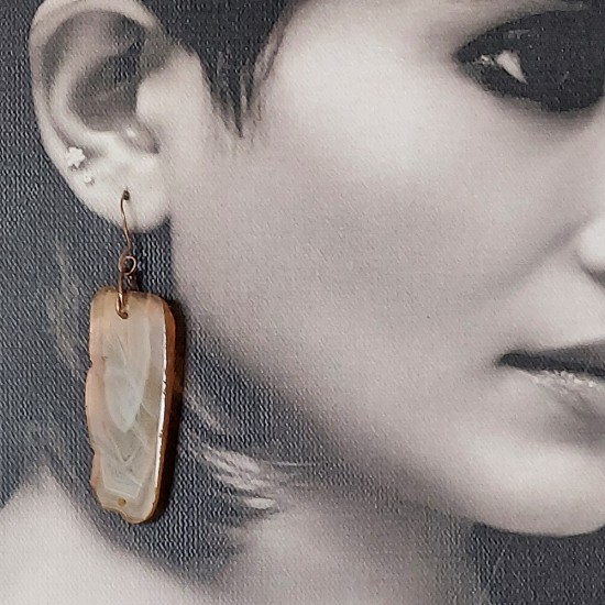 Sliced Agate Earring