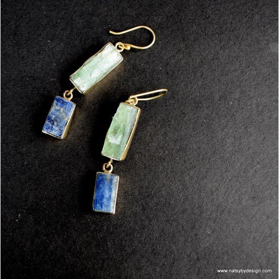 Green Kyanite Blue Kyanite earring