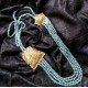 Rubai - Zardozi and Blue Lace Agate Necklace