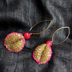 Pink Duo Zardozi Dangler Earring Pink Duo Zardozi Dangler Earring
