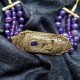 Layina - Zardozi and Purple Crackle Agate Choker & Bracelet