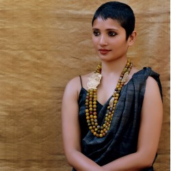 Ameeran - Zardozi and Moss Faceted Agate Necklace Ameeran - Zardozi and Moss Faceted Agate Necklace