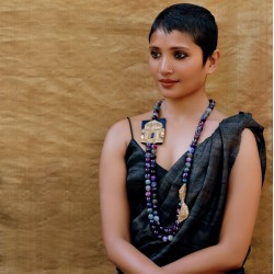 Niloufer - Zardozi and Faceted Purple Agate Necklace