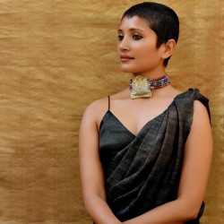 Jahanara - Zardozi and Blue Lace & Pink Chalcedony Choker Jahanara - Zardozi and Blue Lace & Pink Chalcedony Choker