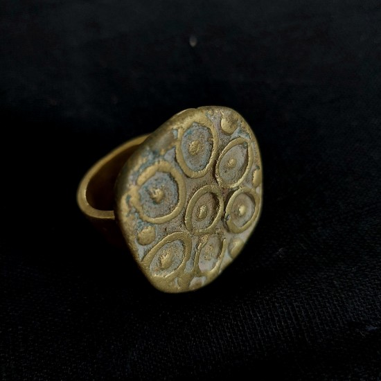 Nidra - Antique Tribal Brass Finger Ring