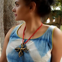 Brass Vajrayana Pendant - Large  Brass Vajrayana Pendant - Large