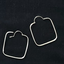 Pure Silver Square Hoop Earring Pure Silver Square Hoop Earring