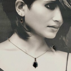 Kajal - Pure Silver Pendant and Earring Set Kajal - Pure Silver Pendant and Earring Set