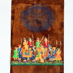 Kishangarh painting on old stamp-paper