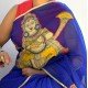 Hand-painted Kalamkari Patchwork on Jute - Blue