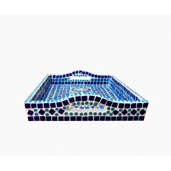 Handpainted Mosaic Serving Tray - Large