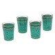 Handpainted Tea Glasses - Set of 4 in Sea Green