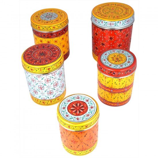 Handpainted Canisters or Storage Jars - Set of 5