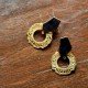 Vyom - Wood and Brass Earring
