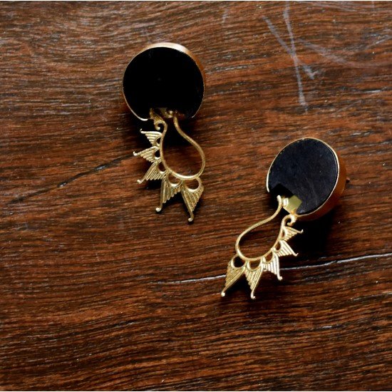 Pushan - Wood and Brass Earring