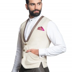 Cream Pure Linen Bundi