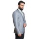 Grey Linen Hand Embroidered Crest Sports Jacket