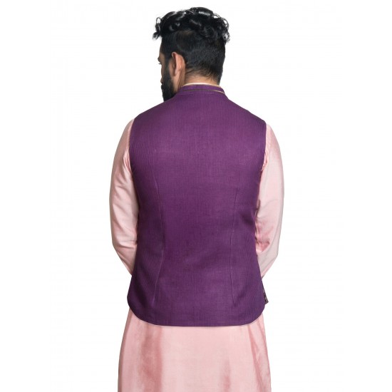 Violet Pure Linen Bundi