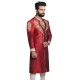 Red Raw Silk Zardozi Hand Embroidered Sherwani