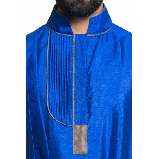 Royal Blue Silk Pleated Kurta