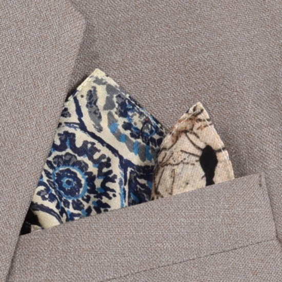 Art Silk Block Printed Pocket Square 