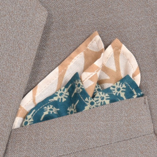 Cotton Block Printed Pocket Square 