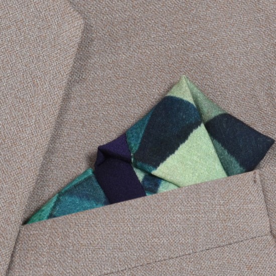 Cotton Geometric Pocket Square 