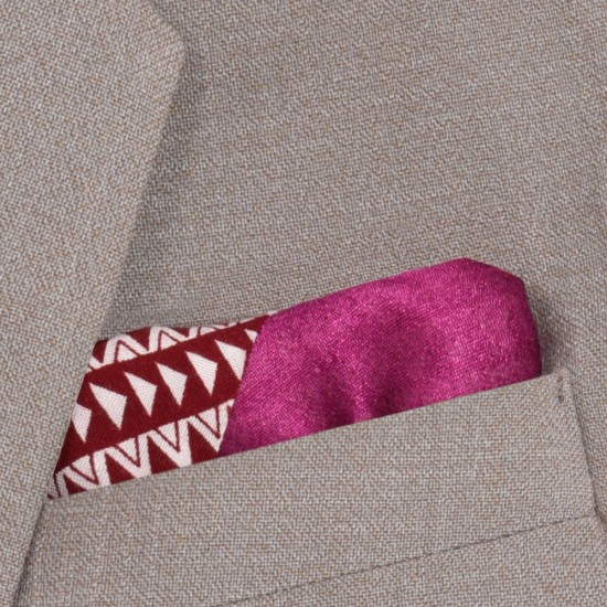 Cotton Silk Aztec Pocket Square 